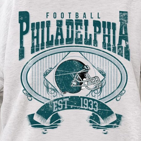 Philadelphia Football Vintage Style Crewneck Sweatshirt 17 - Picture 2 of 5
